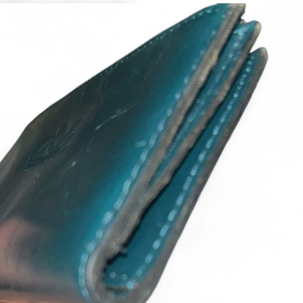 Patricia Nash • Turquoise Full‑Grain Leather Wallet • Vintage Zip Coin Organizer